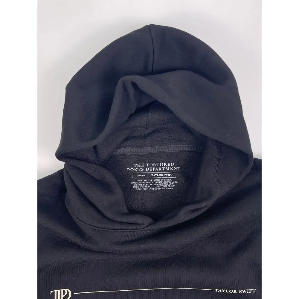 Taylor Swift The Tortured Poets Department Black Hoodie XS Official Merch - Picture 6 of 8